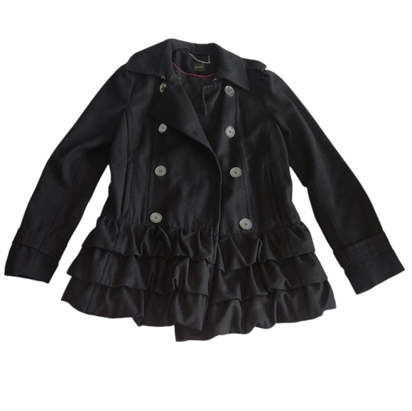 Express Black Double-Breasted Pea Coat - Picture 2 of 6